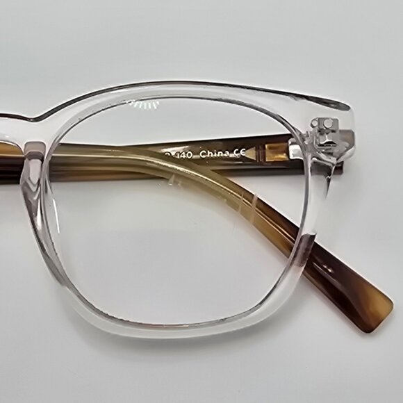 Warby Parker Felix N 506 Crystal with English Oak Eyeglasses Frame w/ Case 47mm - Picture 14 of 16